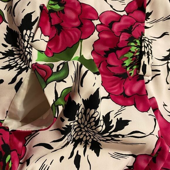 DressBarn Size 14 Pink, White, & Green Floral Sleeveless Dress - Picture 6 of 9
